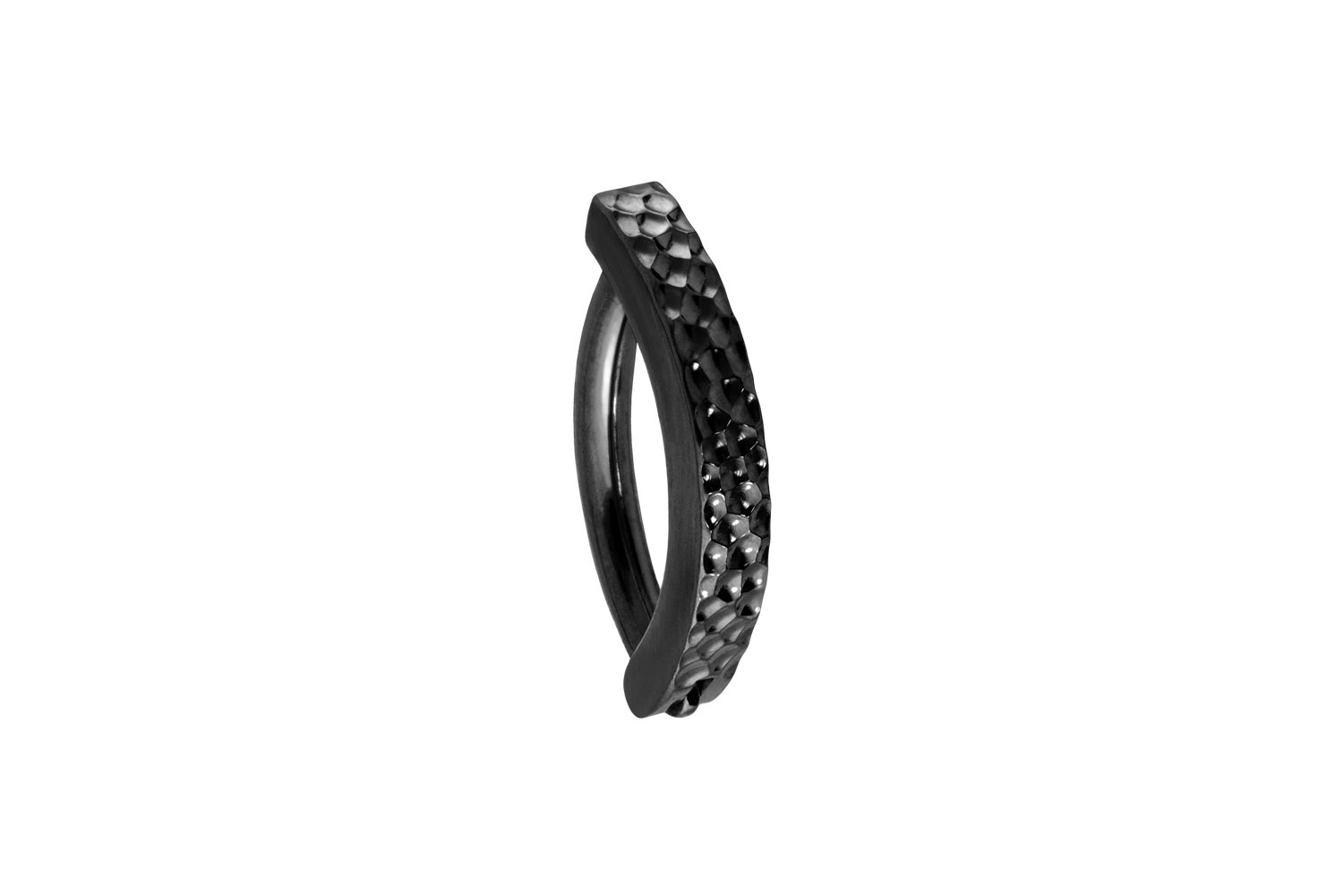 Titan Bauchnabelclicker Bauchnabelpiercing BOGEN + GEHÄMMERTE STRUKTUR
